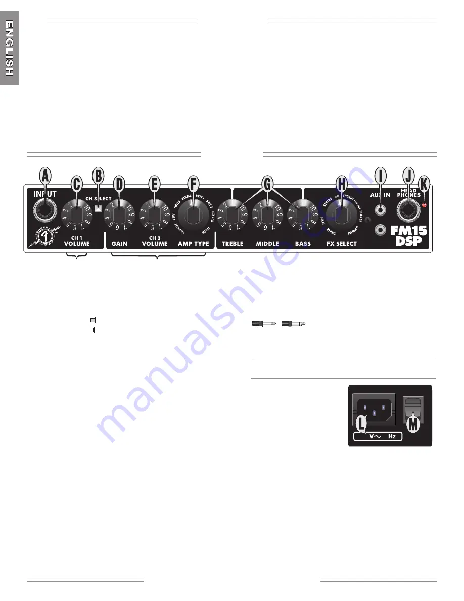 Fender FM15DSP Owner'S Manual Download Page 6