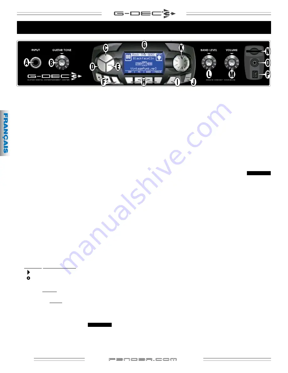 Fender G-DEC 3 Thirty & Fifteen Owner'S Manual Download Page 20