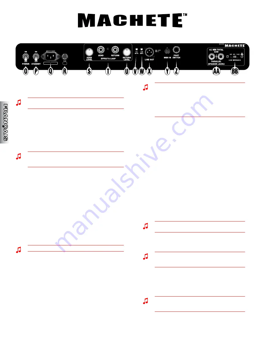 Fender Machete Owner'S Manual Download Page 16