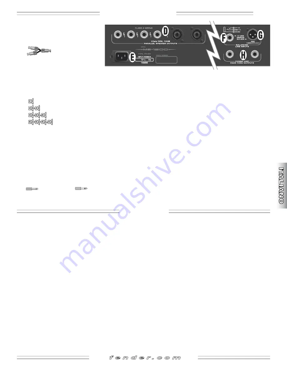 Fender MB-1200 Owner'S Manual Download Page 13