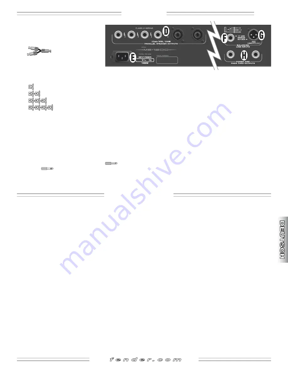 Fender MB-1200 Owner'S Manual Download Page 15