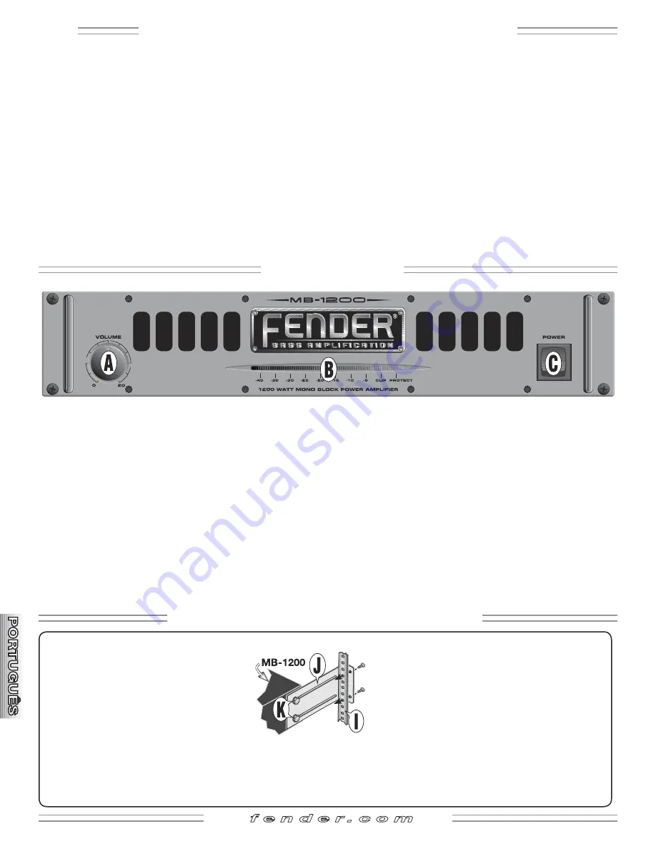 Fender MB-1200 Owner'S Manual Download Page 16