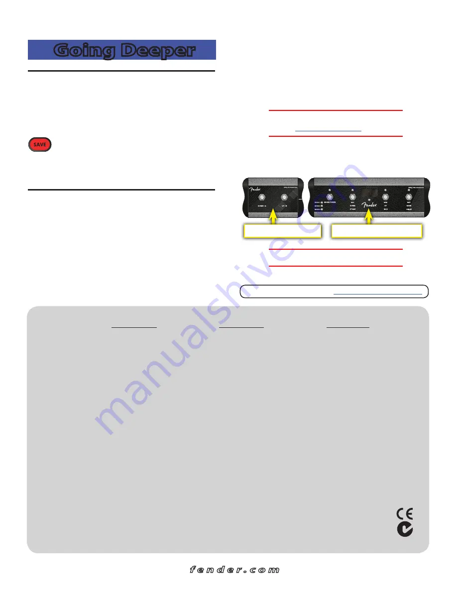 Fender MUSTANG I/II Quick Start Manual Download Page 9