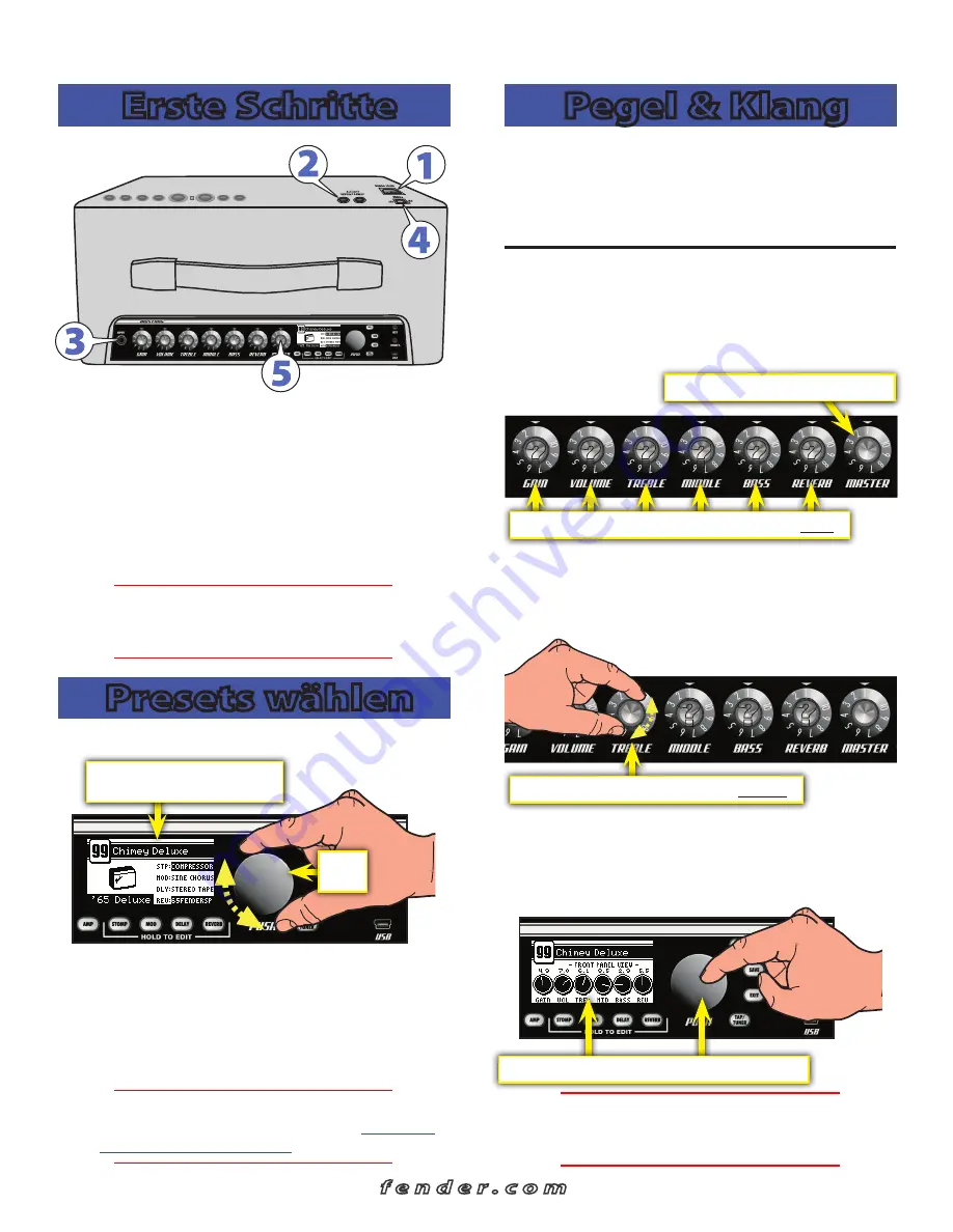 Fender MUSTANG I/II Quick Start Manual Download Page 18