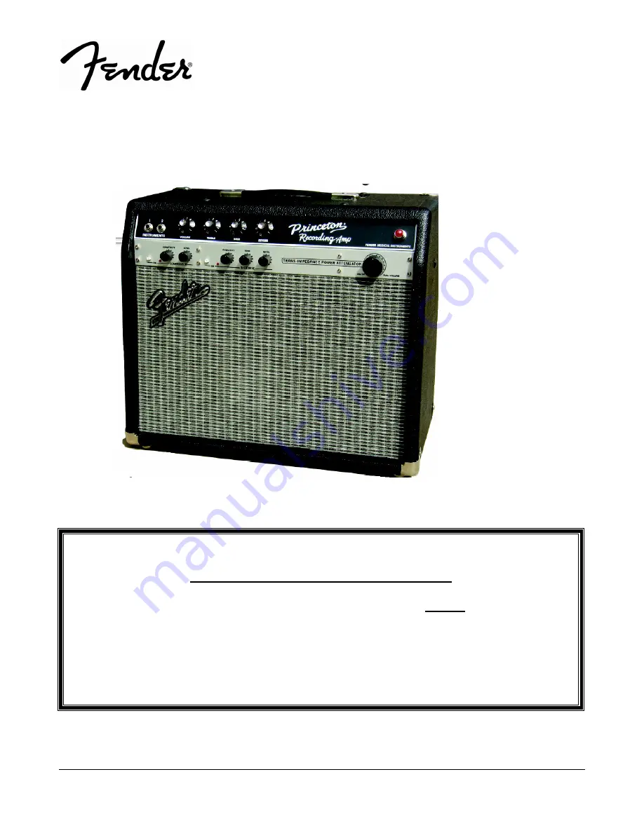 Fender PR 524 Service Manual Download Page 1