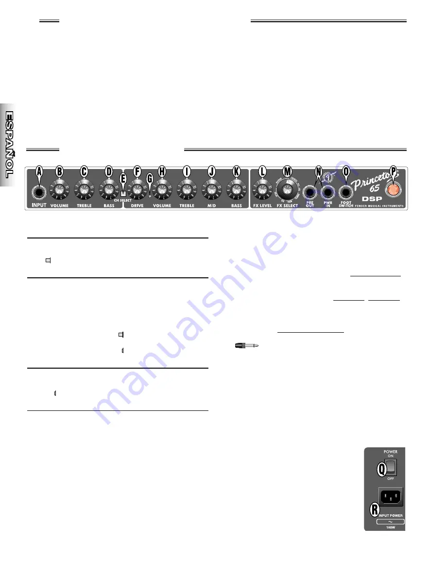 Fender Princeton 65 DSP Instruction Manual Download Page 8