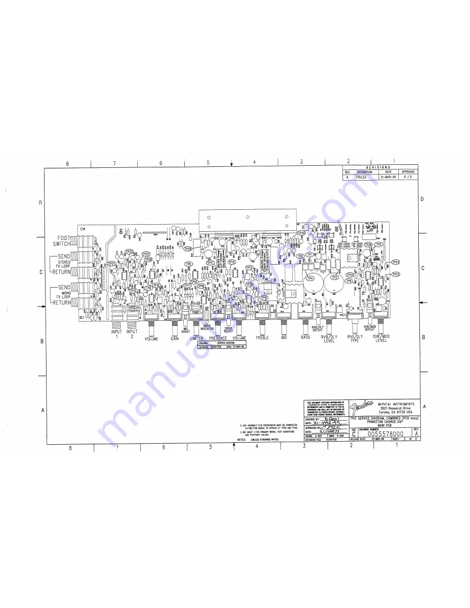 Fender Princeton Chorus DSP Service Manual Download Page 7