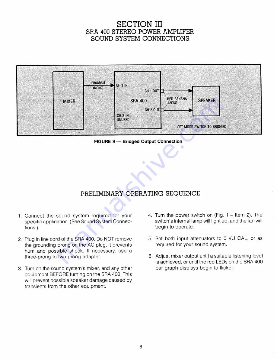 Fender SRA 400 Operating Instructions Manual Download Page 13