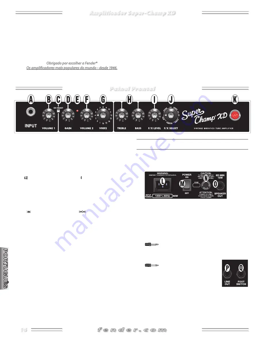 Fender Super Champ-XD Owner'S Manual Download Page 16