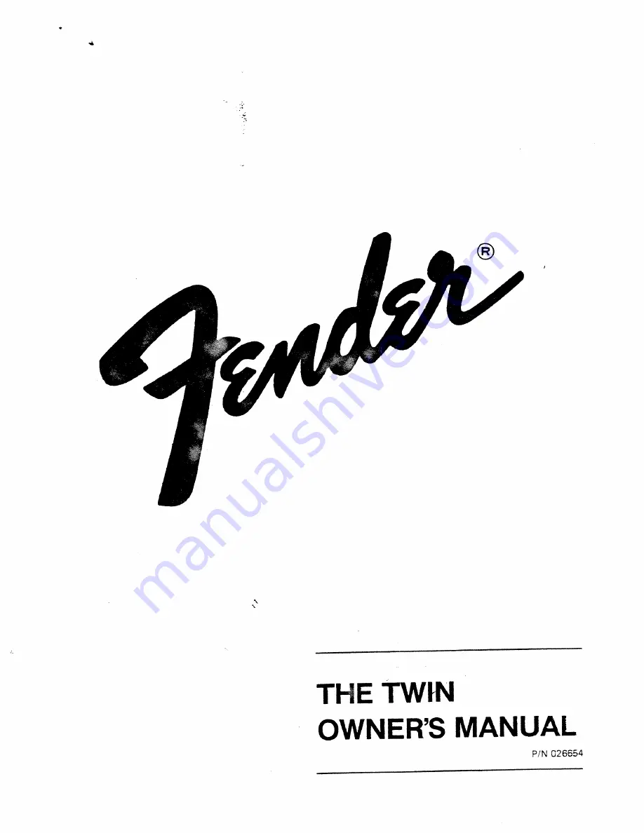 Fender TWIN Owner'S Manual Download Page 1