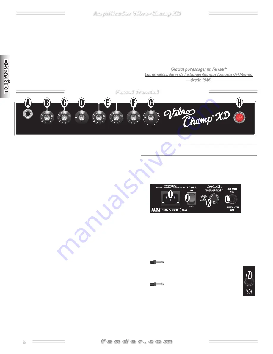 Fender Vibro Champ XD Owner'S Manual Download Page 8