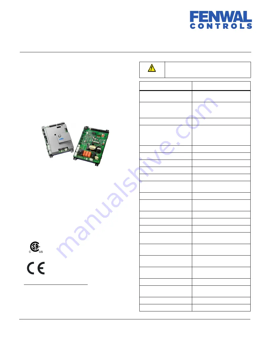 Fenwal Controls 35-9 Series Operation And Installation Instructions Manual Download Page 1