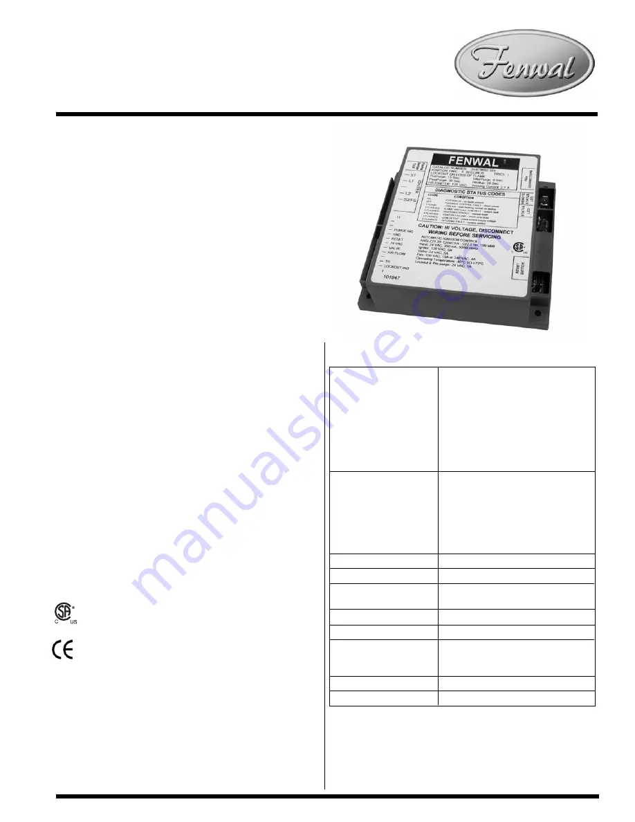 Fenwal SERIES 35-67 Manual Download Page 1