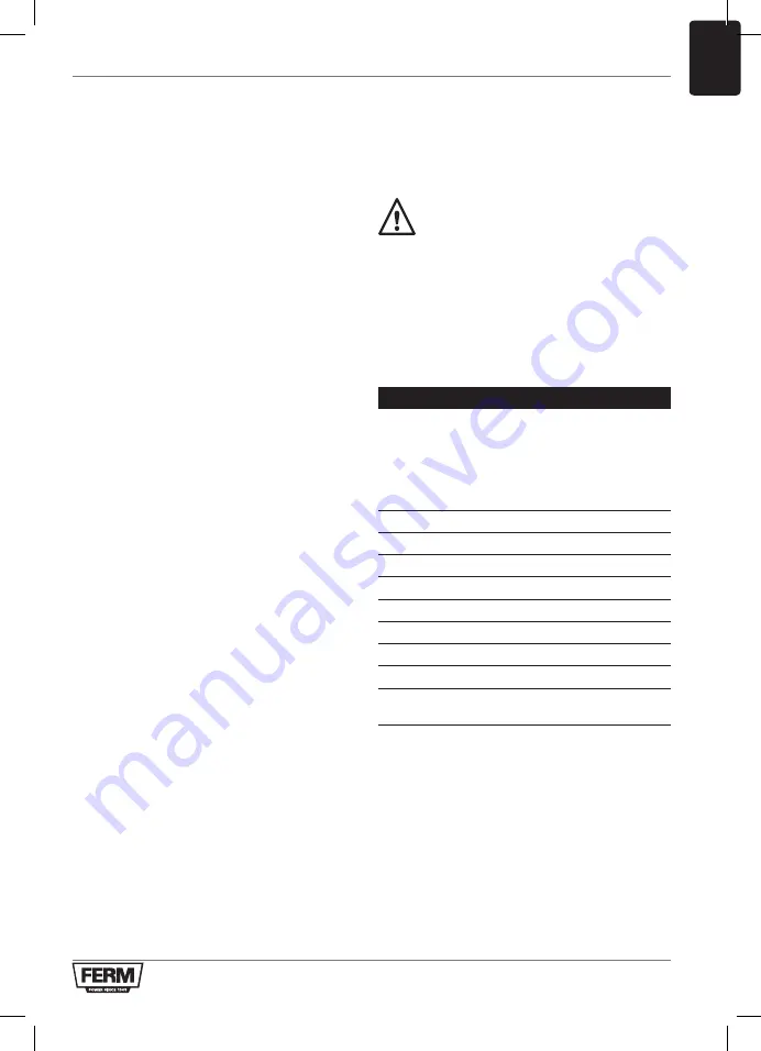 Ferm CDM1140 Original Instructions Manual Download Page 33