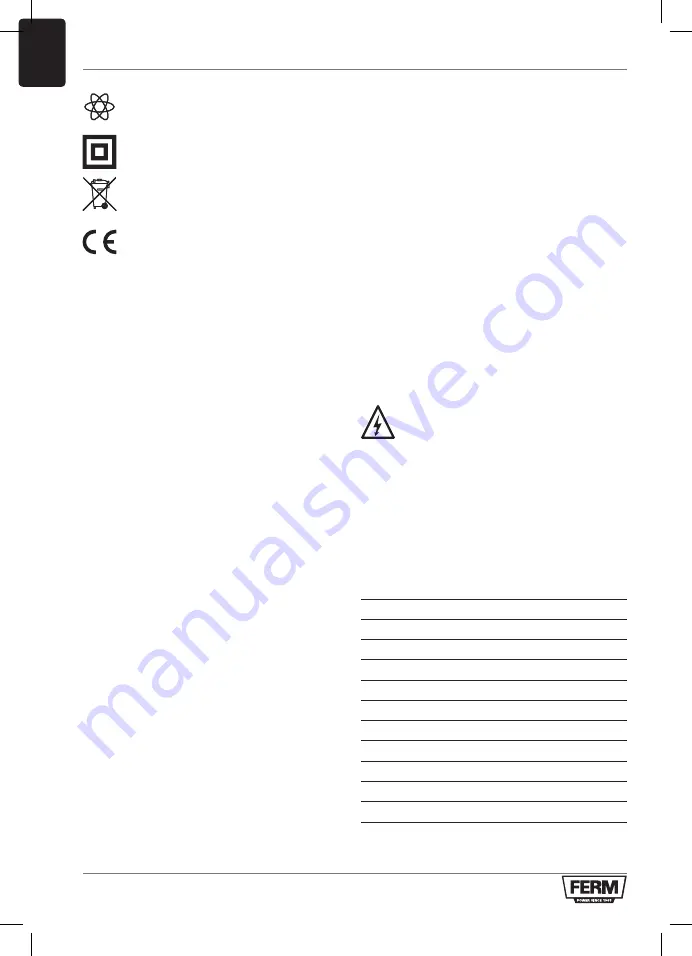 Ferm PDM1051 Original Instructions Manual Download Page 12