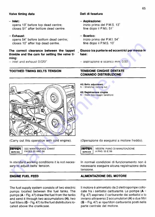 Ferrari 1985 testarossa Owner'S Manual Download Page 65