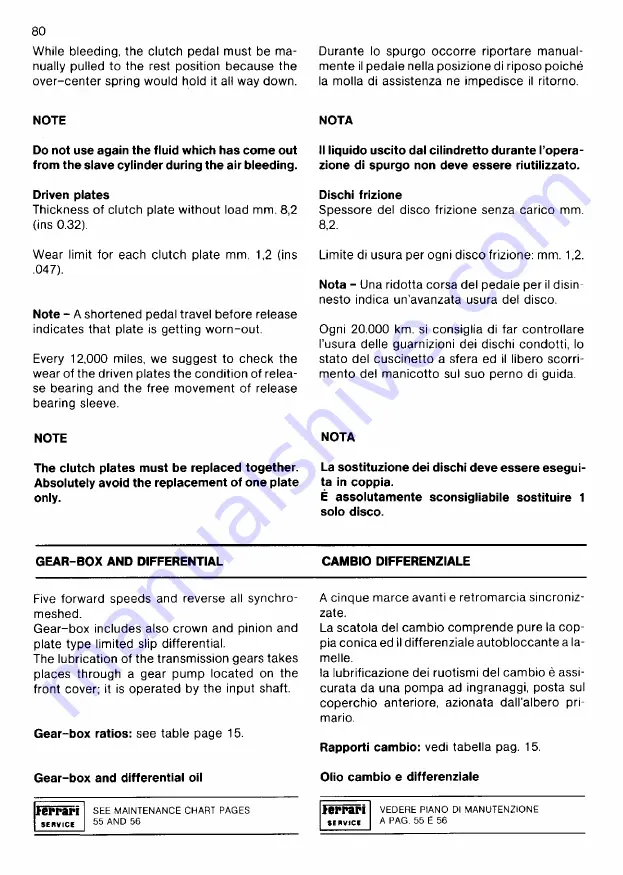 Ferrari 1985 testarossa Owner'S Manual Download Page 80