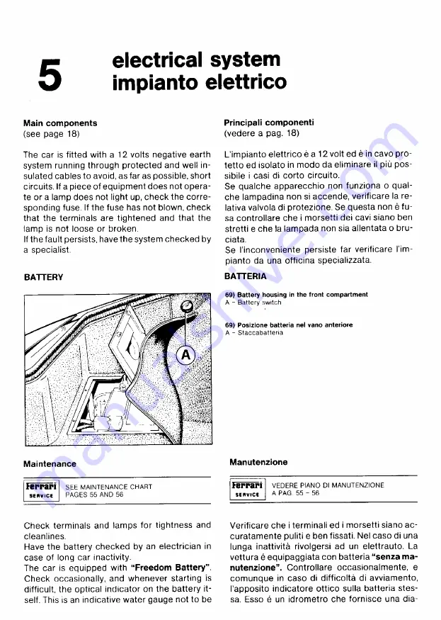 Ferrari 1985 testarossa Owner'S Manual Download Page 305