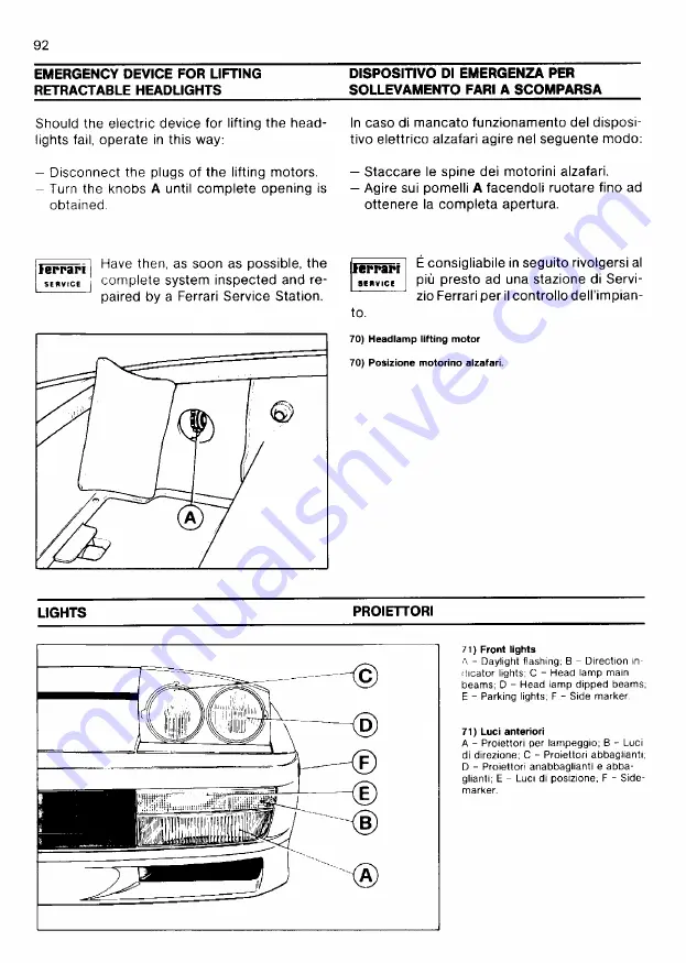 Ferrari 1985 testarossa Owner'S Manual Download Page 307