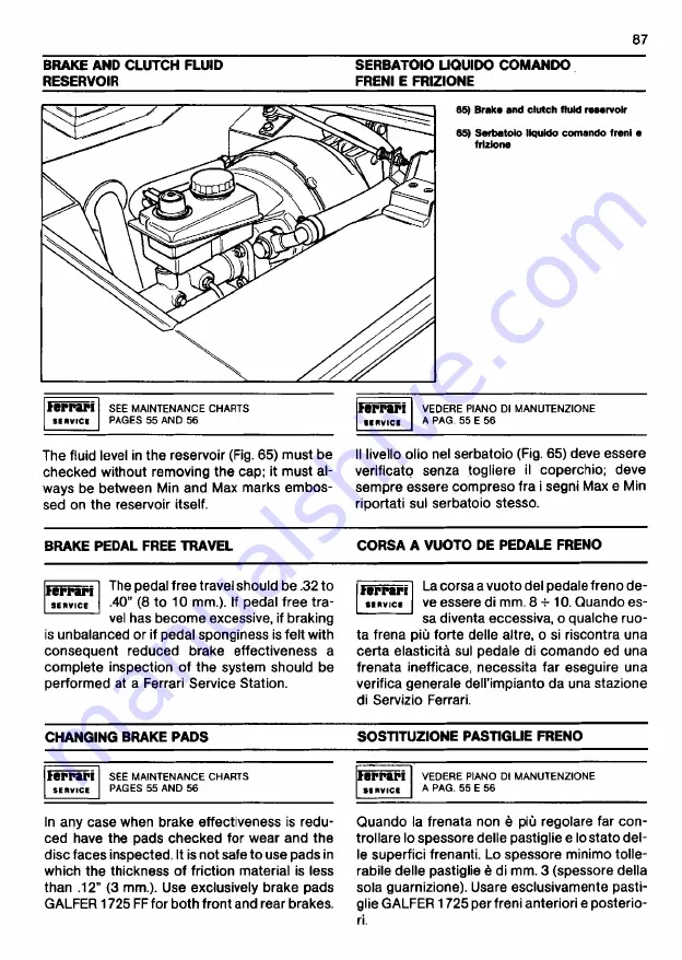 Ferrari 1985 testarossa Owner'S Manual Download Page 601