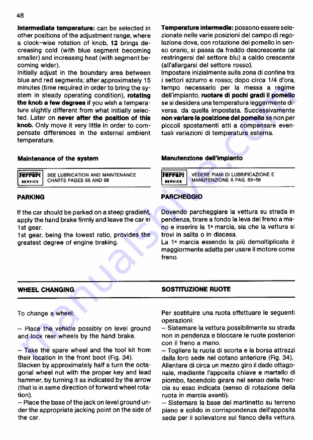 Ferrari 1985 testarossa Owner'S Manual Download Page 970