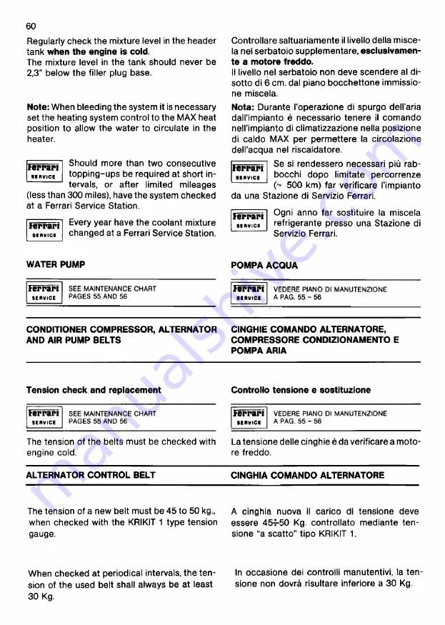 Ferrari 1985 testarossa Owner'S Manual Download Page 982