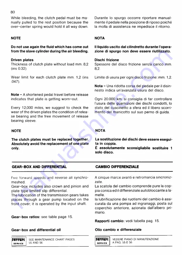 Ferrari 1987 Testarossa Owner'S Manual Download Page 79