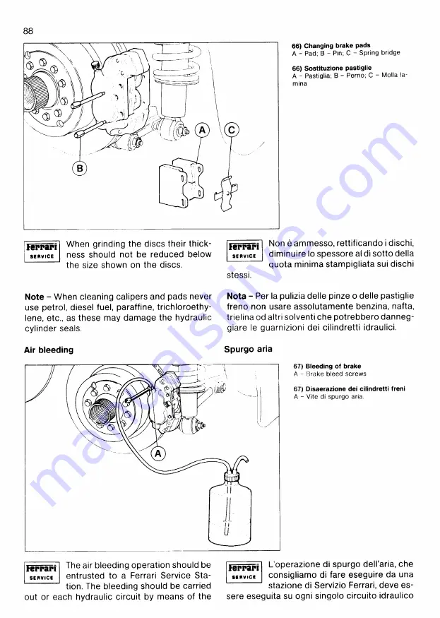 Ferrari 1987 Testarossa Owner'S Manual Download Page 87