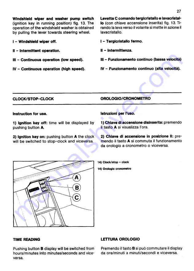 Ferrari 1991 Testarossa Owner'S Manual Download Page 27