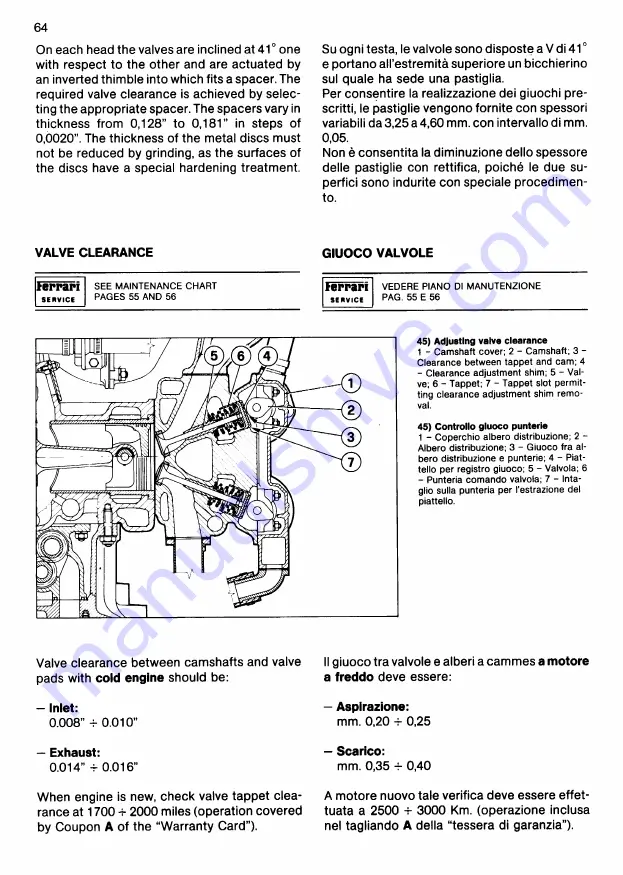 Ferrari 1991 Testarossa Owner'S Manual Download Page 63