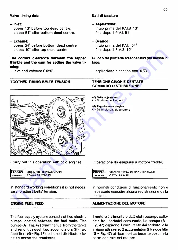 Ferrari 1991 Testarossa Owner'S Manual Download Page 64