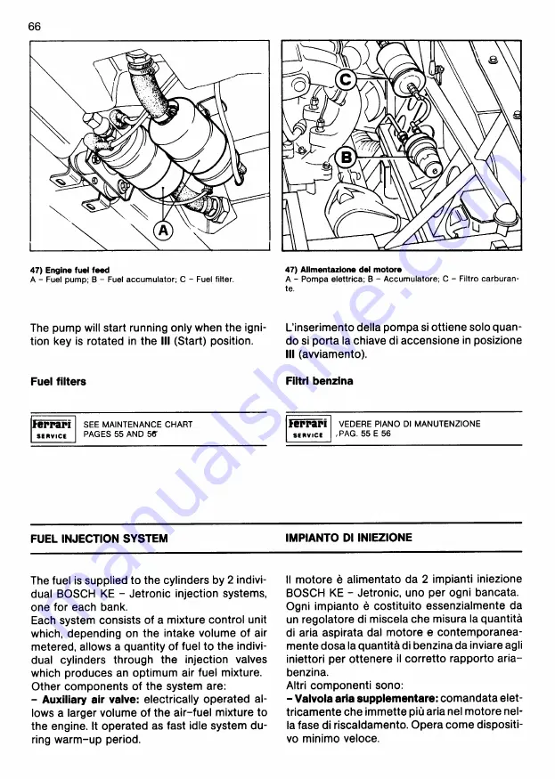 Ferrari 1991 Testarossa Owner'S Manual Download Page 65