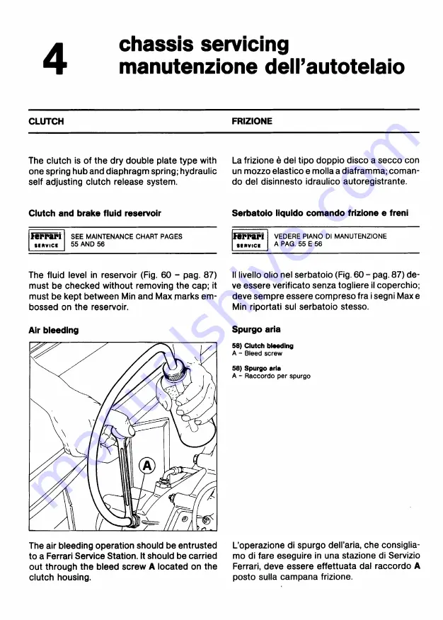 Ferrari 1991 Testarossa Owner'S Manual Download Page 78