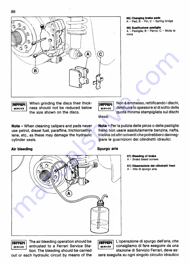 Ferrari 1991 Testarossa Owner'S Manual Download Page 87