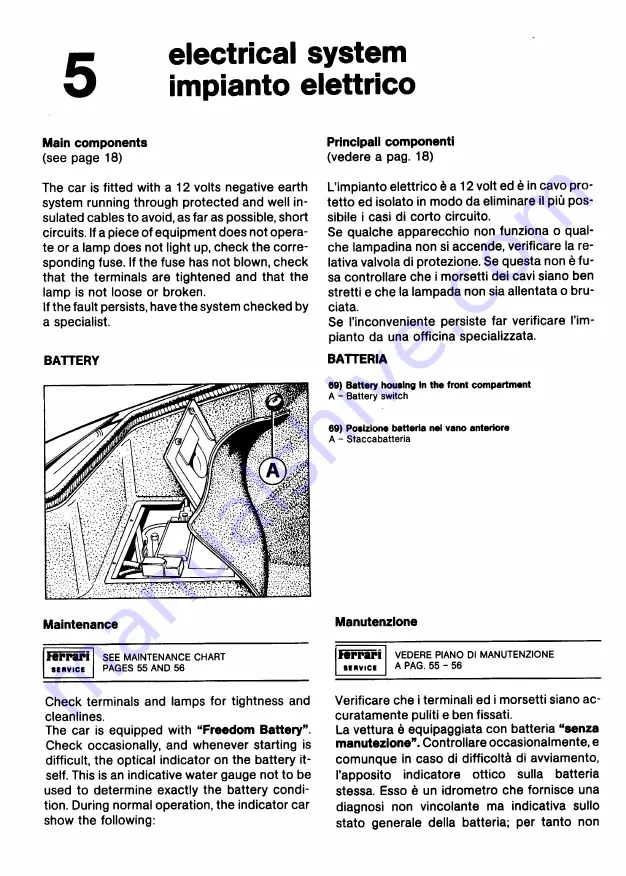 Ferrari 1991 Testarossa Owner'S Manual Download Page 89