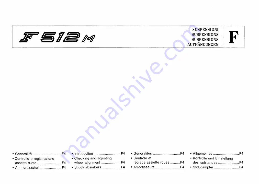 Ferrari 1995 F512M U.S. Owner'S Manual Download Page 78