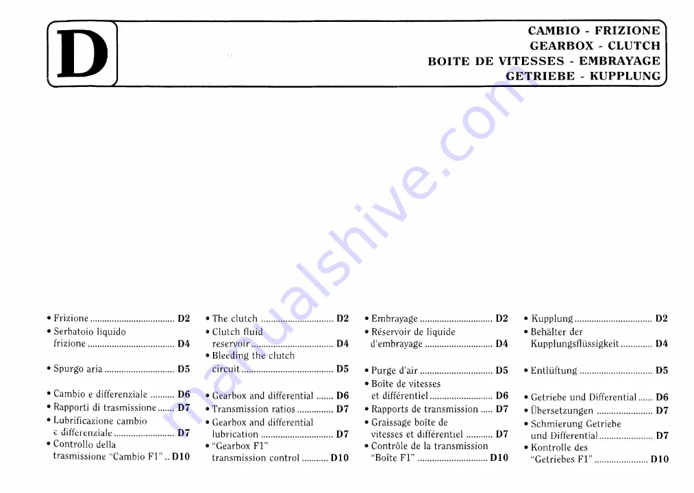 Ferrari 1999 355 F1 Owner'S Manual Download Page 57