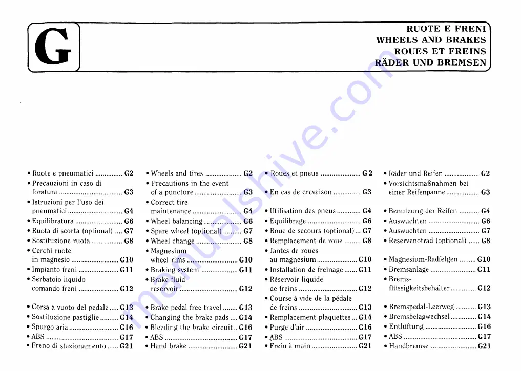 Ferrari 1999 355 F1 Owner'S Manual Download Page 81