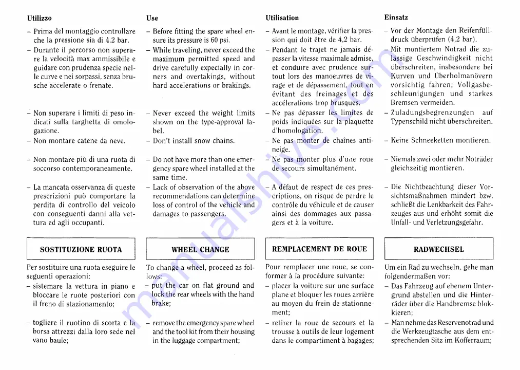 Ferrari 1999 355 F1 Owner'S Manual Download Page 88