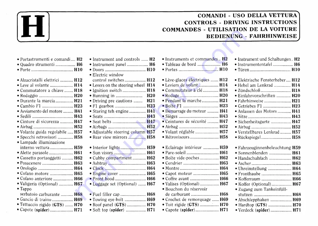 Ferrari 1999 355 F1 Owner'S Manual Download Page 103