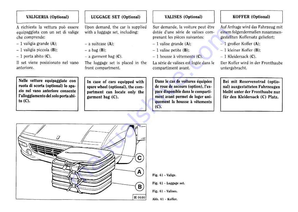 Ferrari 1999 355 F1 Owner'S Manual Download Page 169