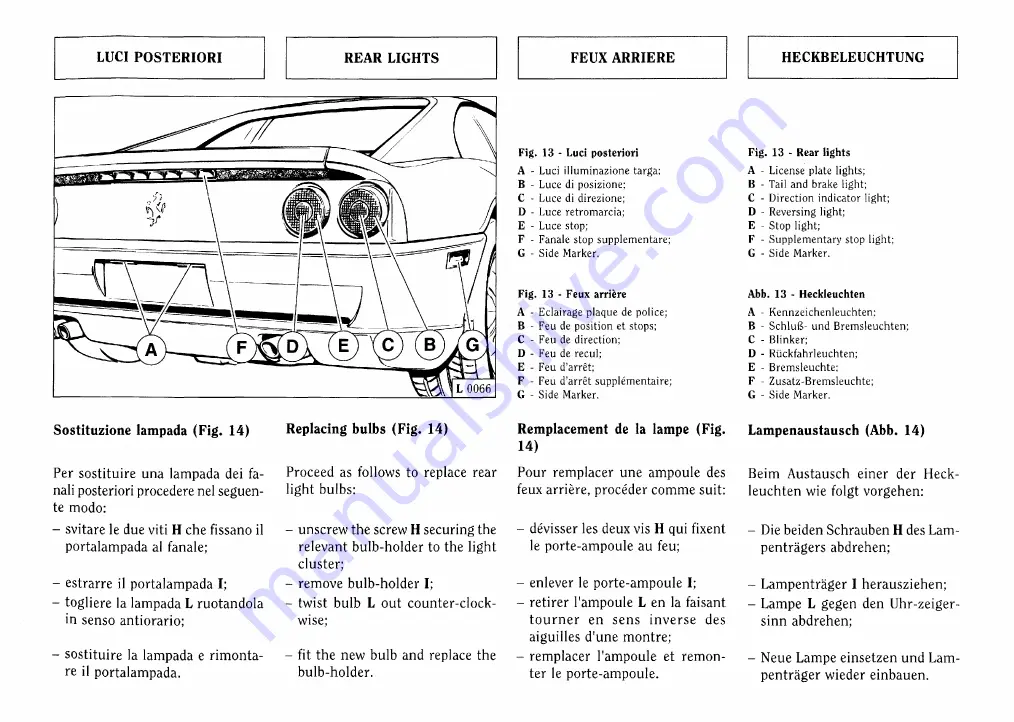 Ferrari 1999 355 F1 Owner'S Manual Download Page 204