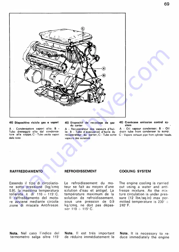 Ferrari 208 GTB Instruction Book Download Page 68