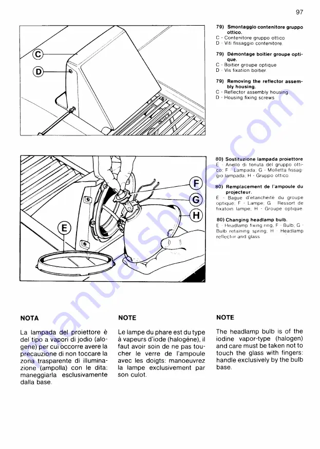 Ferrari 208 TURBO Owner'S Manual Download Page 97