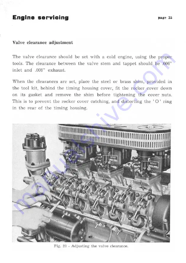 Ferrari 250 gt/e pininfarina coupe 2-2 Operating, Maintenance And Service Handbook Manual Download Page 38