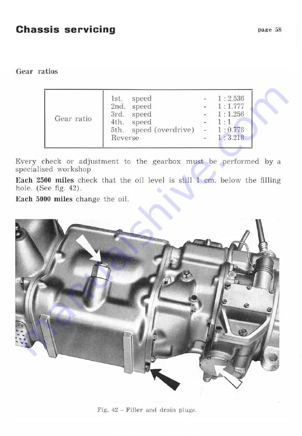 Ferrari 250 gt/e pininfarina coupe 2-2 Operating, Maintenance And Service Handbook Manual Download Page 61