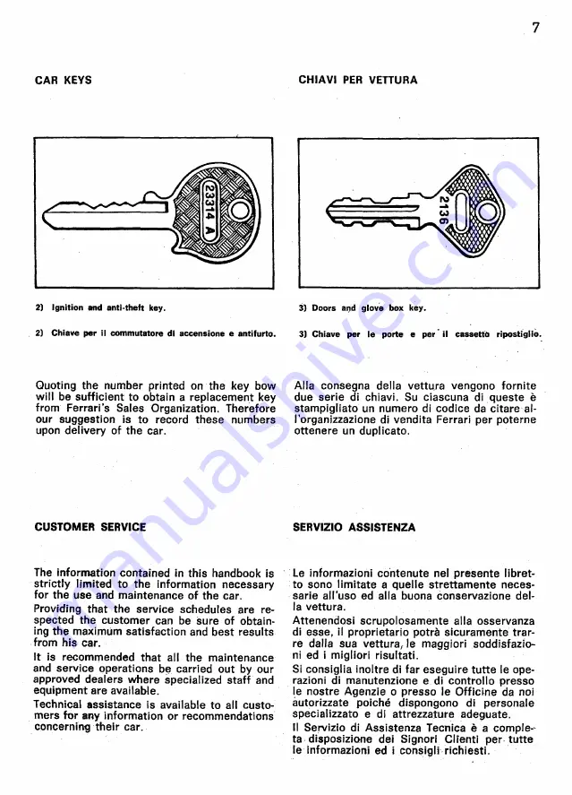 Ferrari 308 GTB 1977 Owner'S Manual Download Page 7