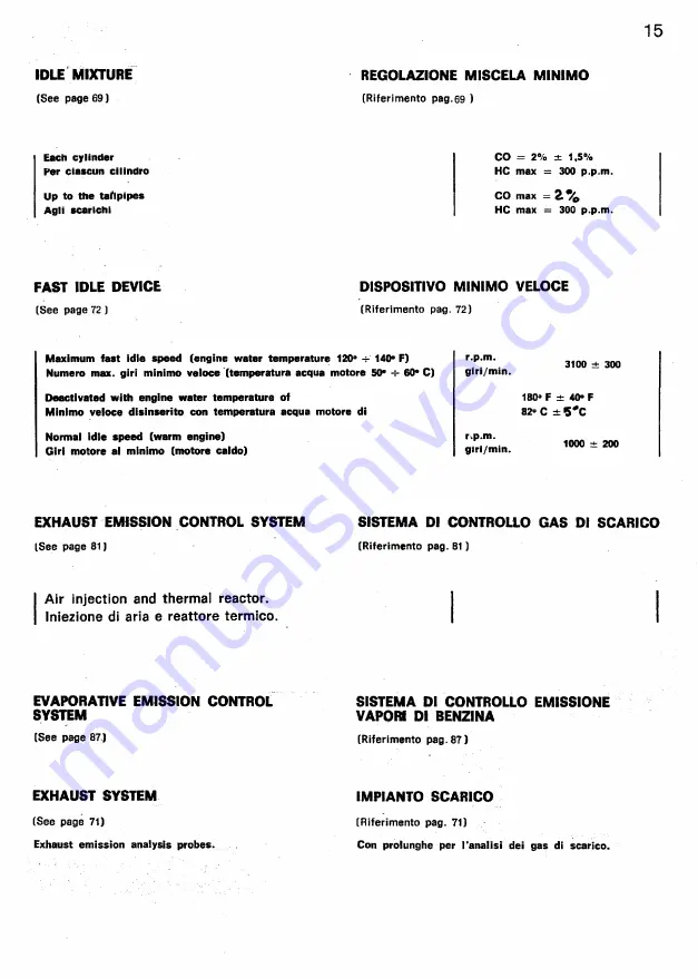 Ferrari 308 GTB 1977 Owner'S Manual Download Page 15