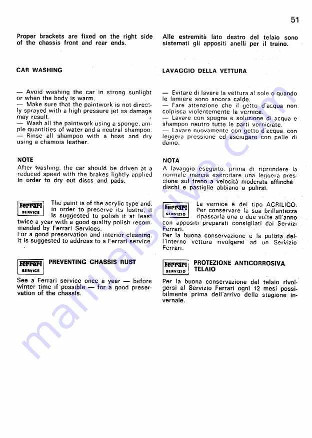 Ferrari 308 GTB 1977 Owner'S Manual Download Page 50