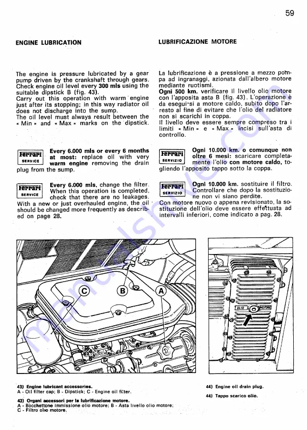 Ferrari 308 GTB 1977 Owner'S Manual Download Page 56